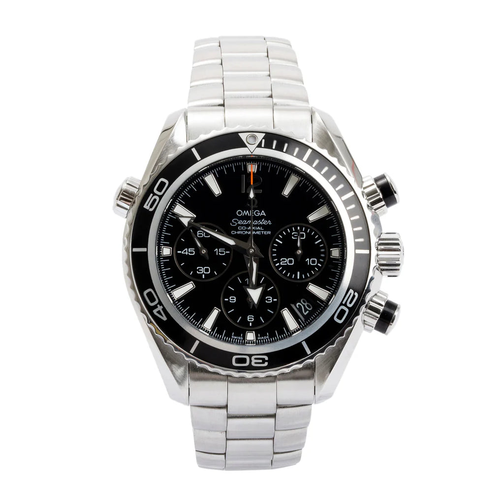 Stainless Steel Seamaster Planet Ocean 600M Chronograph 37.5 MM Automatic Watch w/ Box &amp; Papers