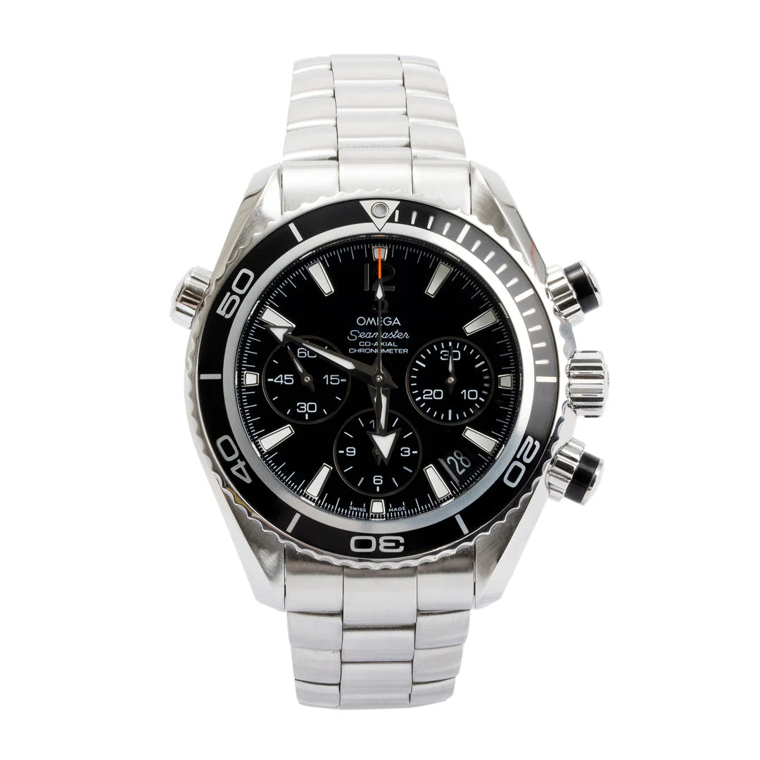 Stainless Steel Seamaster Planet Ocean 600M Chronograph 37.5 MM Automatic Watch w/ Box &amp; Papers