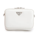 2021 White Spazzolato Leather Small Brique Crossbody Bag w/ Box &amp; Authenticity Card
