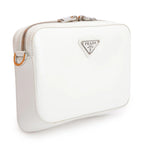 2021 White Spazzolato Leather Small Brique Crossbody Bag w/ Box &amp; Authenticity Card