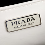 2021 White Spazzolato Leather Small Brique Crossbody Bag w/ Box &amp; Authenticity Card