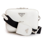 2021 White Spazzolato Leather Small Brique Crossbody Bag w/ Box &amp; Authenticity Card