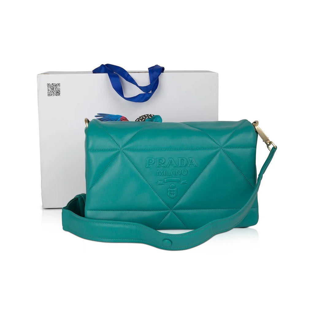 Padded Nappa Leather Chain Shoulder Bag w/ Box &amp; Authenticity Card