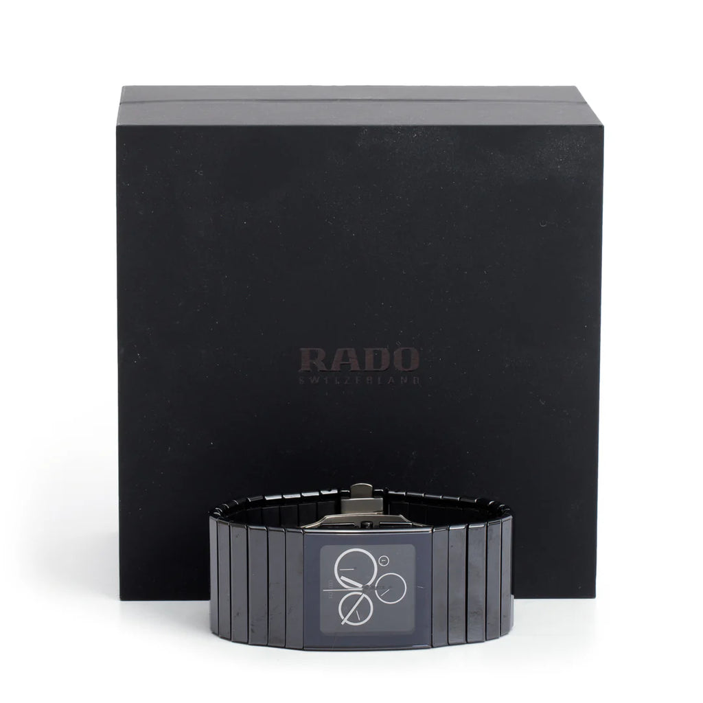 Black Ceramic Ceramica 35 MM Chronograph Quartz Watch w/ Box