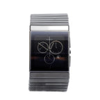 Black Ceramic Ceramica 35 MM Chronograph Quartz Watch w/ Box