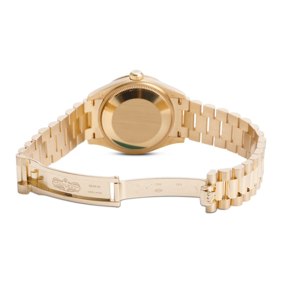 18k Yellow Gold Diamond Bezel Datejust 31 MM Watch Malachite Diamond Dial 278288RBR w/ Box &amp; Papers