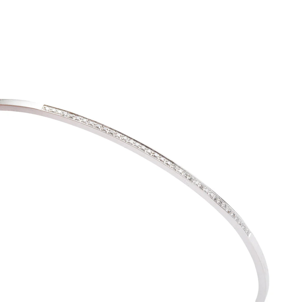18k White Gold Diamond Cuff Bracelet w/ Box