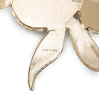 Gold-Plated Orchid Flower Cuff Bracelet w/ Box