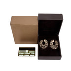 18k Rose Gold Diamond Flawless Emproidery III Hoop Earrings w/ Box