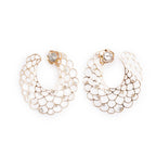 18k Rose Gold Diamond Flawless Emproidery III Hoop Earrings w/ Box