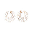 18k Rose Gold Diamond Flawless Emproidery III Hoop Earrings w/ Box
