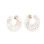 18k Rose Gold Diamond Flawless Emproidery III Hoop Earrings w/ Box