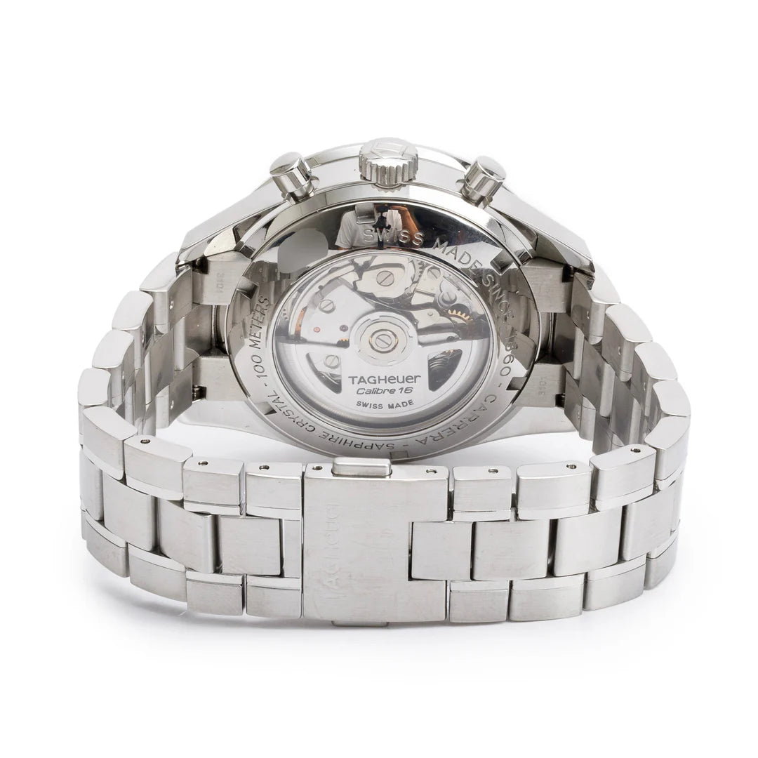 Stainless Steel Carrera Calibre 16 41 MM Automatic Chronograph Watch Brown Dial CV2013-3