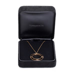 18k Rose Gold Atlas Open Circle Pendant Necklace w/ Box