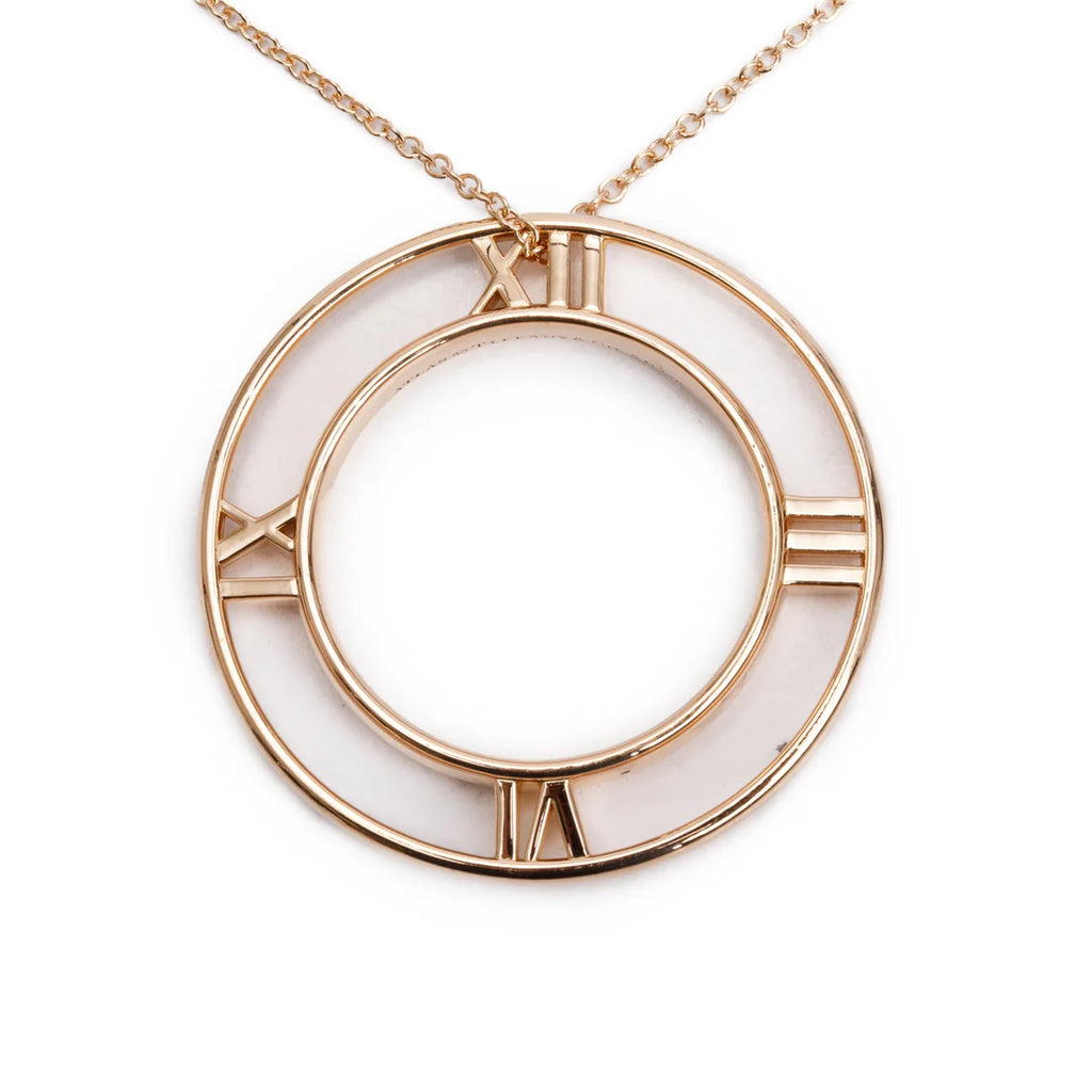18k Rose Gold Atlas Open Circle Pendant Necklace w/ Box