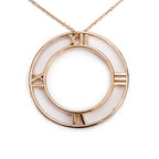 18k Rose Gold Atlas Open Circle Pendant Necklace w/ Box