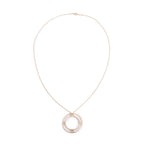 18k Rose Gold Atlas Open Circle Pendant Necklace w/ Box