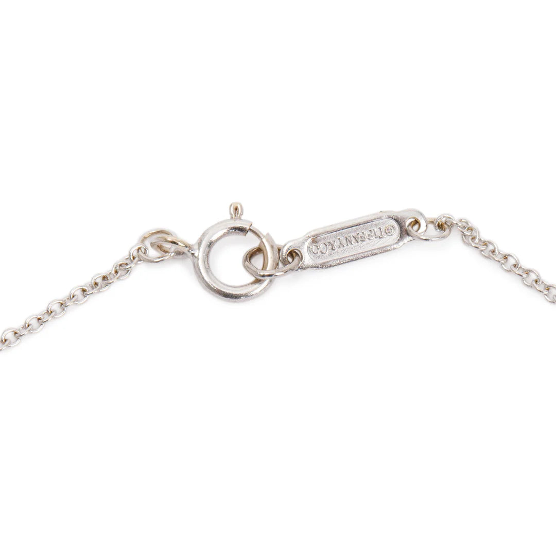 18k White Gold &amp; Diamond Crown Key Pendant Necklace
