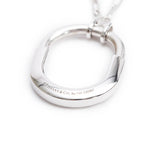 18k White Gold Medium Lock Pendant Necklace w/ Box