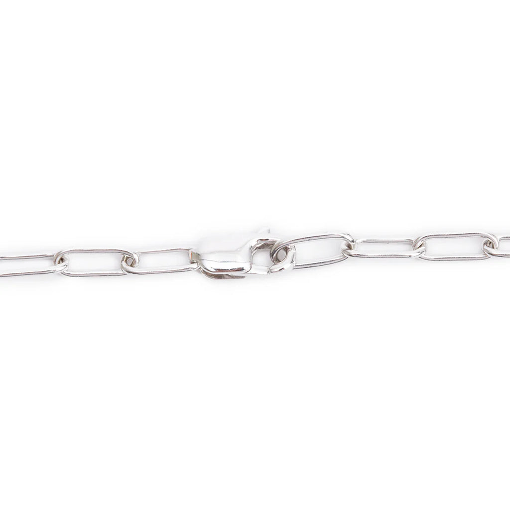 18k White Gold Medium Lock Pendant Necklace w/ Box