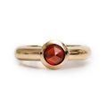 18k Yellow Gold Garnet Ring, Size 6.5
