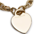 18k Yellow Gold Heart Tag Charm Bracelet w/ Box