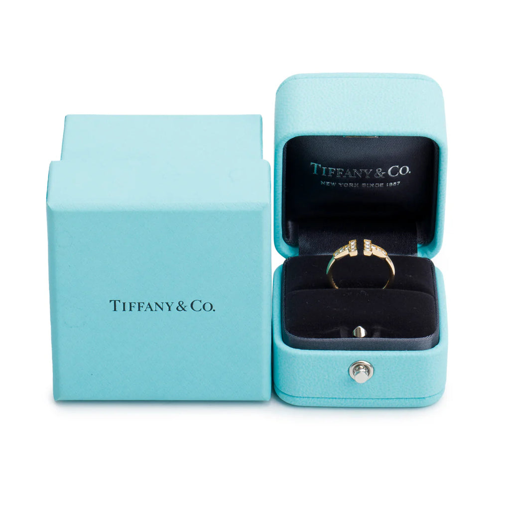 2024 18k Yellow Gold T Wire Diamond Ring, Size 5 w/ Box &amp; Receipt