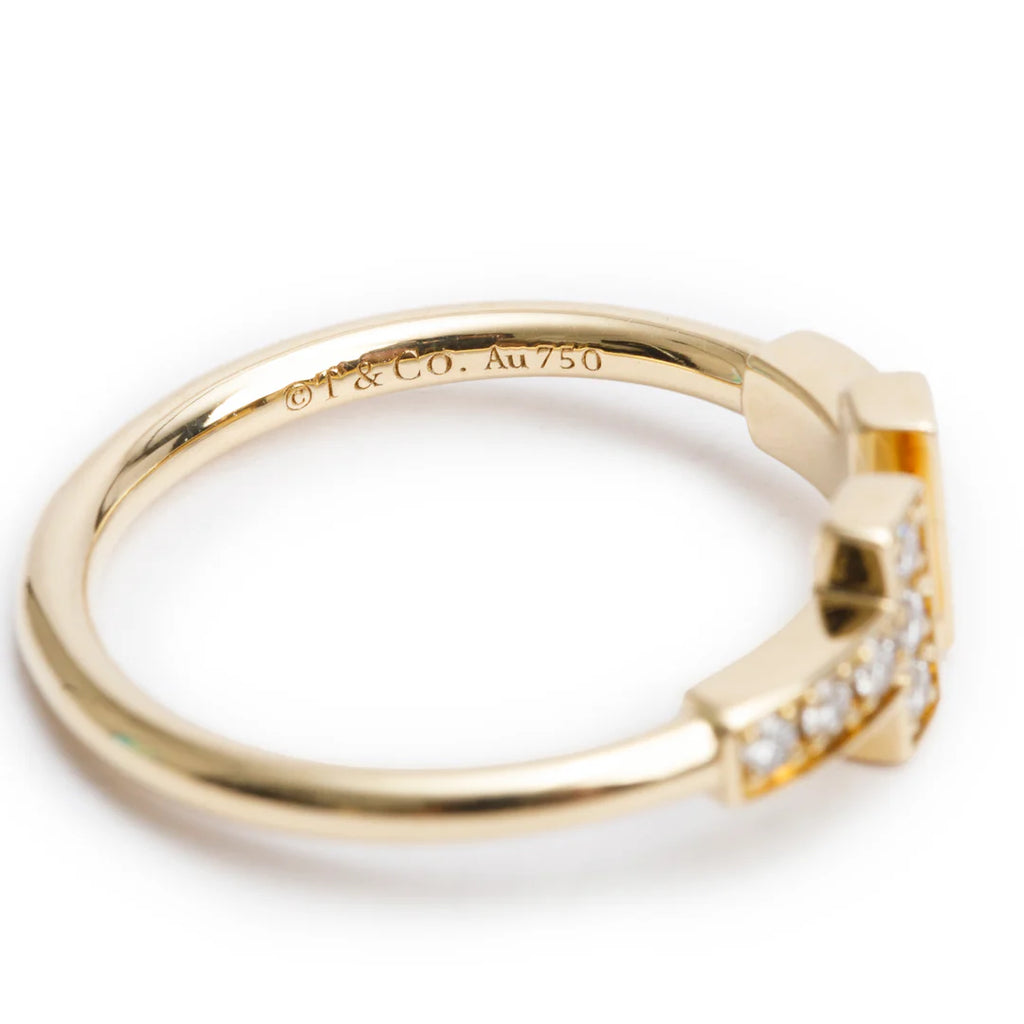 2024 18k Yellow Gold T Wire Diamond Ring, Size 5 w/ Box &amp; Receipt