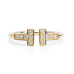 2024 18k Yellow Gold T Wire Diamond Ring, Size 5 w/ Box &amp; Receipt