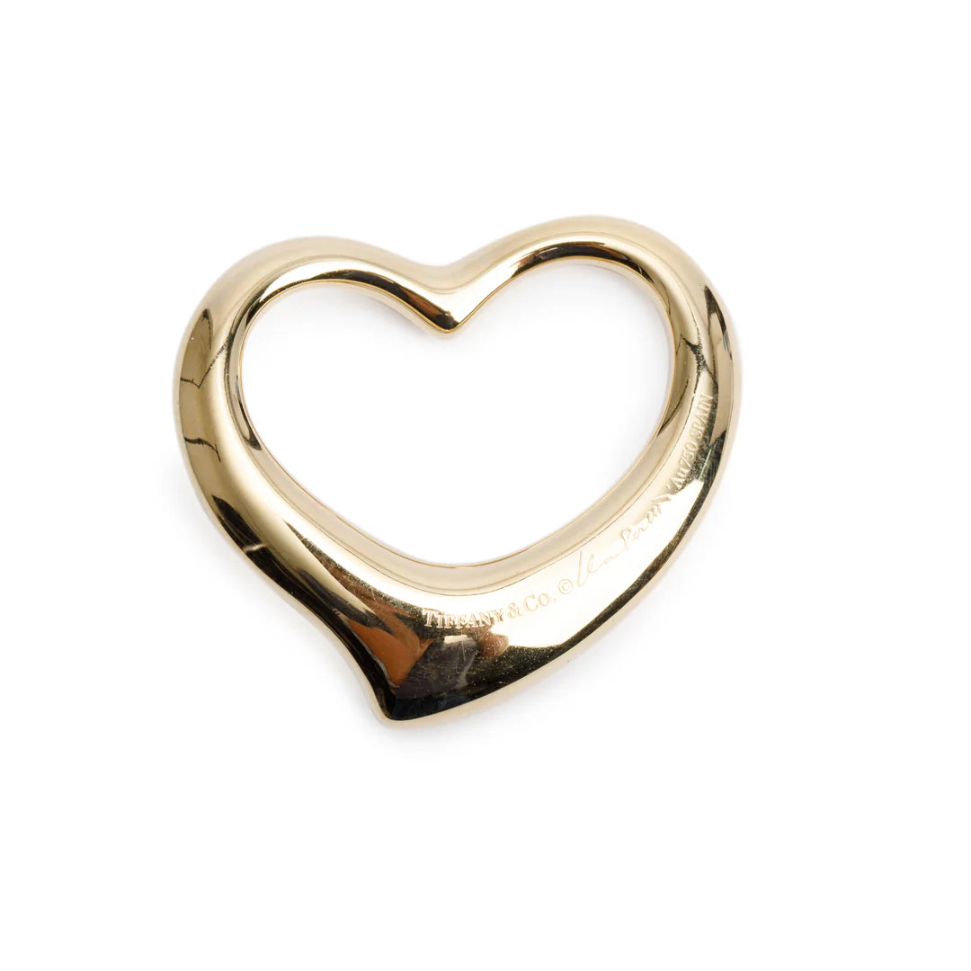 Elsa Peretti 18k Yellow Gold 36 MM Open Heart Pendant w/ Box