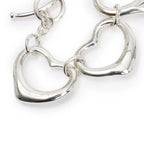 Elsa Peretti Sterling Silver Large 27 MM Open Heart Link Toggle Bracelet