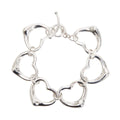 Elsa Peretti Sterling Silver Large 27 MM Open Heart Link Toggle Bracelet