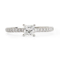 Platinum 0.37 ct. Princess Cut Diamond Novo Engagement Ring, Size 3.5 w/ Paperwork