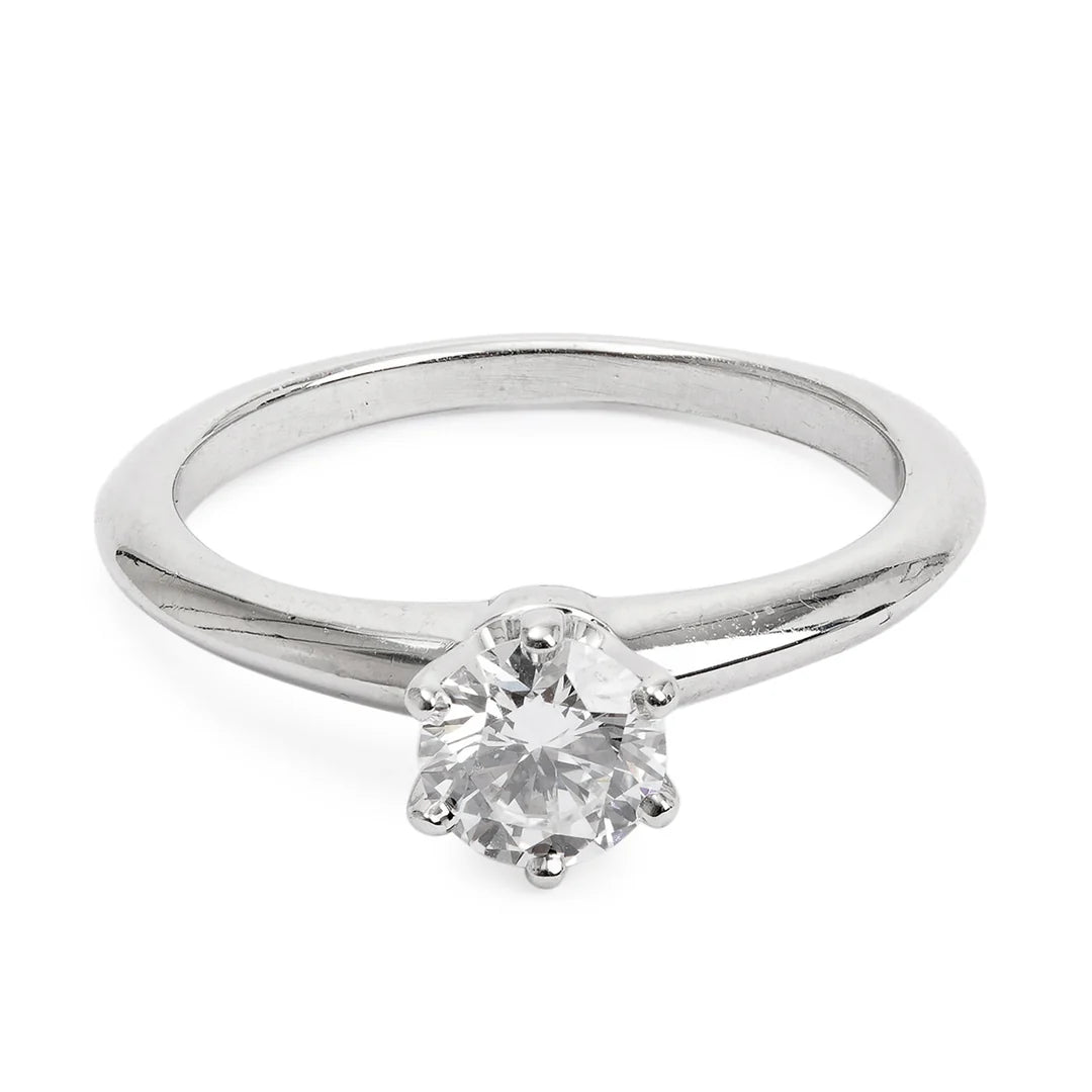 Platinum 0.46 ct. Diamond Solitaire Engagement Ring, Size 4.5