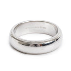 Platinum 6 MM Milgrain Wedding Band Ring, Size 8.5