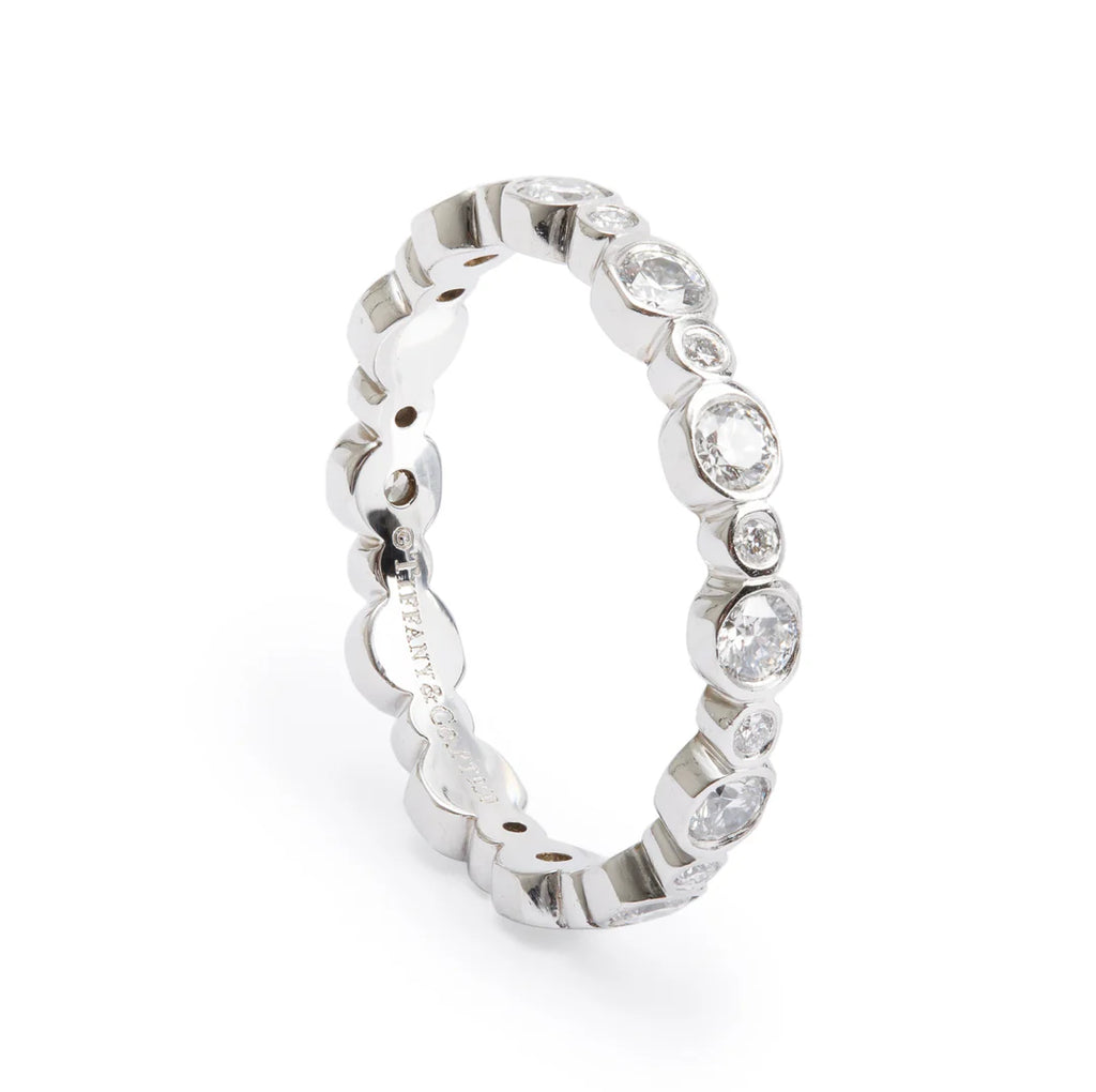 Platinum Diamond Jazz Eternity Band Ring, Size 4.75