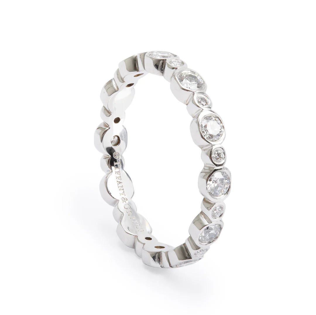 Platinum Diamond Jazz Eternity Band Ring, Size 4.75
