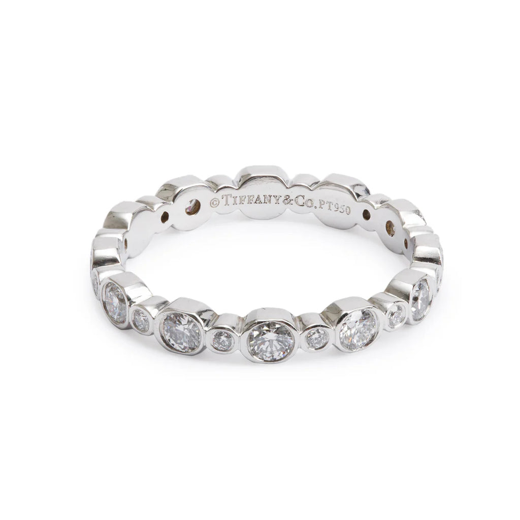 Platinum Diamond Jazz Eternity Band Ring, Size 4.75