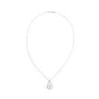 Platinum Diamond Mini Round Lock Pendant Necklace w/ Box