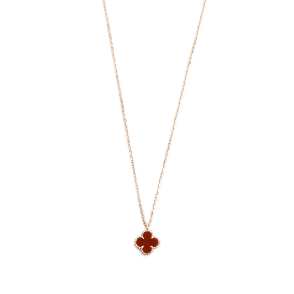 2023 18k Rose Gold Sweet Alhambra Carnelian Pendant Necklace w/ Box, Receipt &amp; Certificate