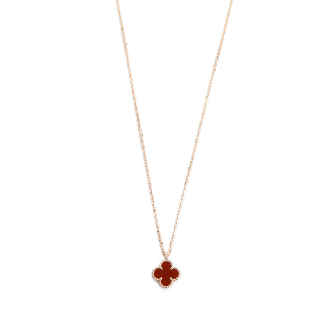 2023 18k Rose Gold Sweet Alhambra Carnelian Pendant Necklace w/ Box, Receipt &amp; Certificate