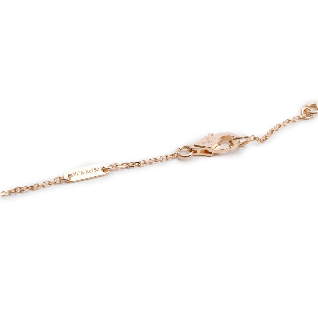 2023 18k Rose Gold Sweet Alhambra Carnelian Pendant Necklace w/ Box, Receipt &amp; Certificate