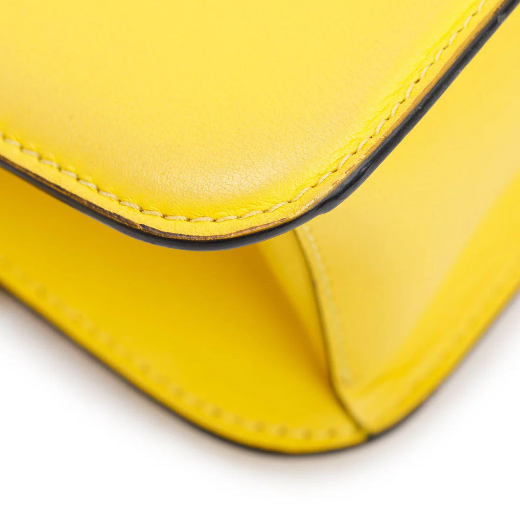 Yellow Calfskin Leather Vlogo Loco Shoulder Bag