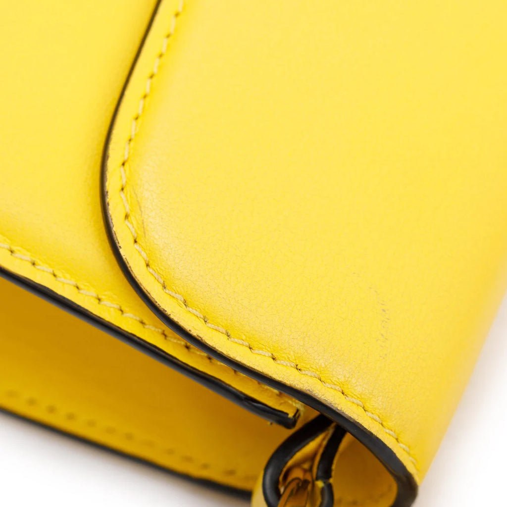 Yellow Calfskin Leather Vlogo Loco Shoulder Bag