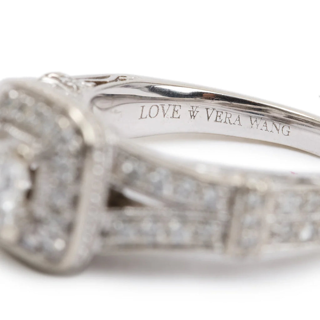 14k White Gold Love Diamond Engagement Ring, Size 6 w/ GIA Certificate