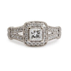 14k White Gold Love Diamond Engagement Ring, Size 6 w/ GIA Certificate