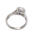 14k White Gold Love Diamond Engagement Ring, Size 6.5