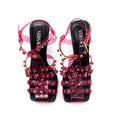 Pink Pvc Medusa Insignia T-Strap Sandals, Size 40 Coeur Cult Core