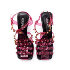Pink Pvc Medusa Insignia T-Strap Sandals, Size 40 Coeur Cult Core
