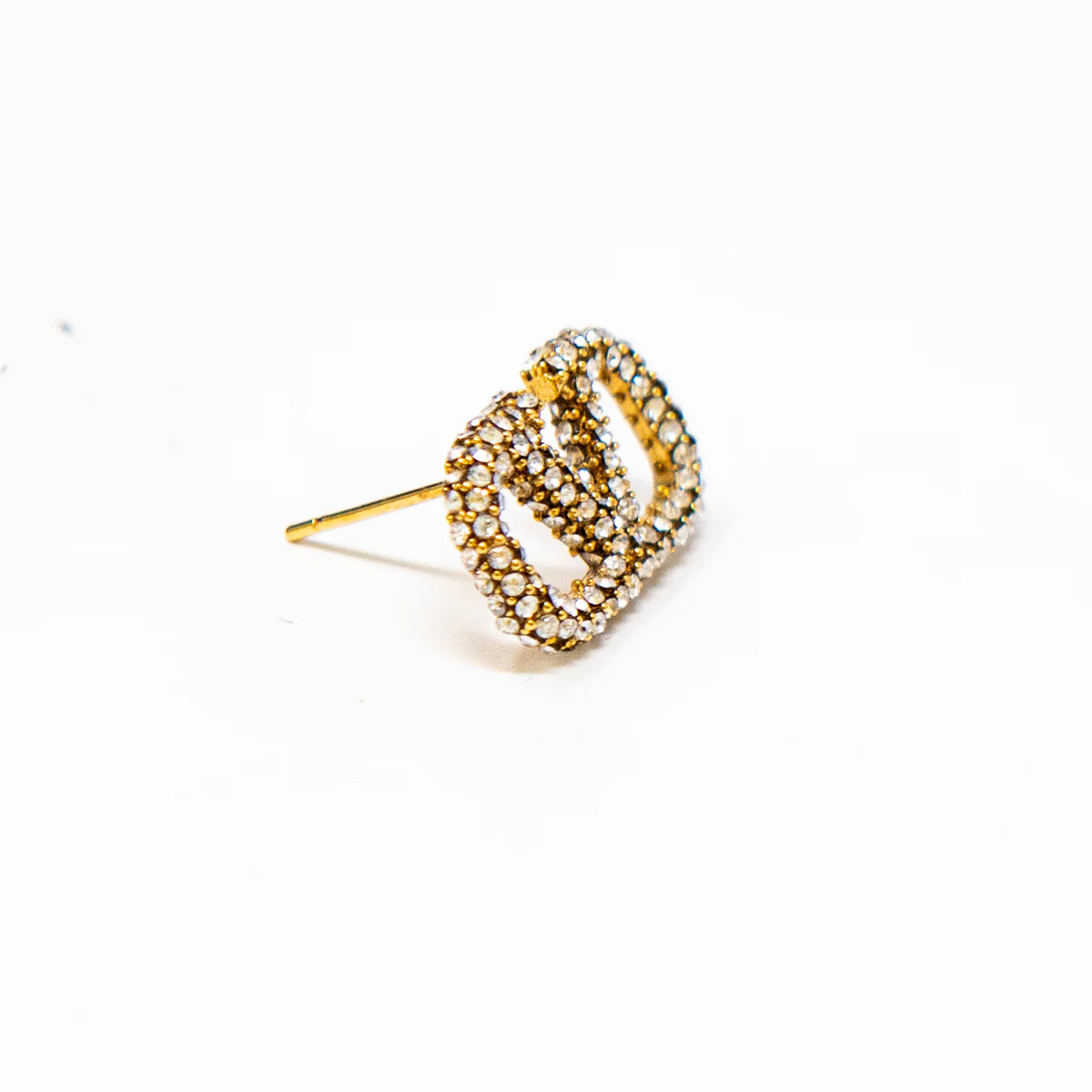 Valentino Crystal Logo Stud Earrings Coeur Cult Core